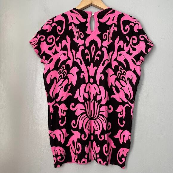 INC Size XL Black Pink Sweater Maximalism Dopamine Glam Barbie Preppy Clueless - Picture 5 of 9